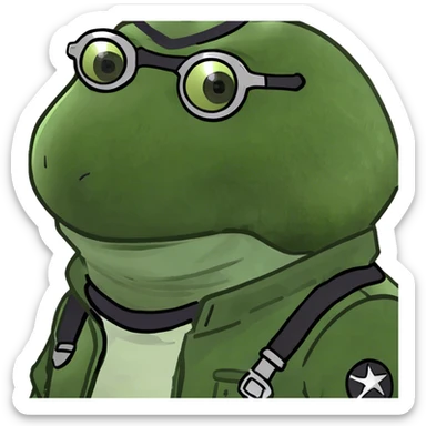 bufo dressed as pilot sticker