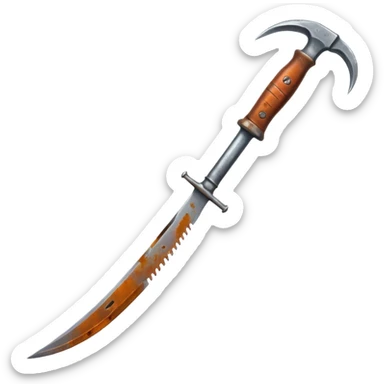 The sickle for mowing grass sticker