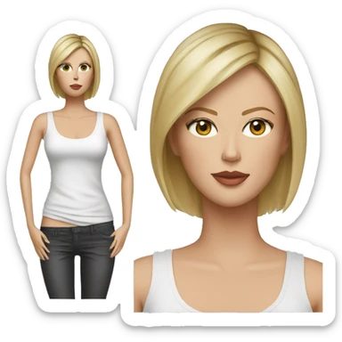 ultra realistic charlize theron wearing tank top sticker