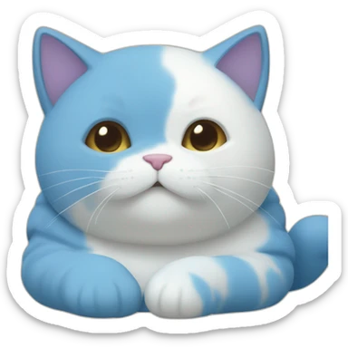 blue mellow mochi cat sticker