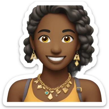 girl smiling with jewelry outdoors sticker