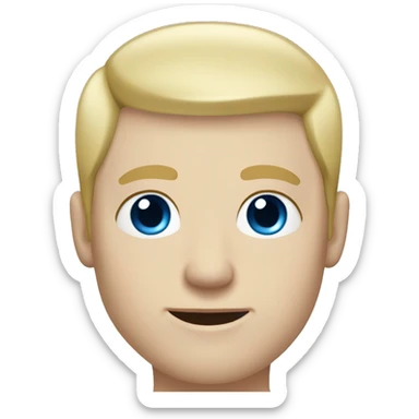 pale guy with blue eyes light blonde hair that is shaved down on the sides  sticker