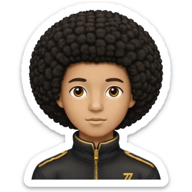 Black seventeen with a afro haircut sticker