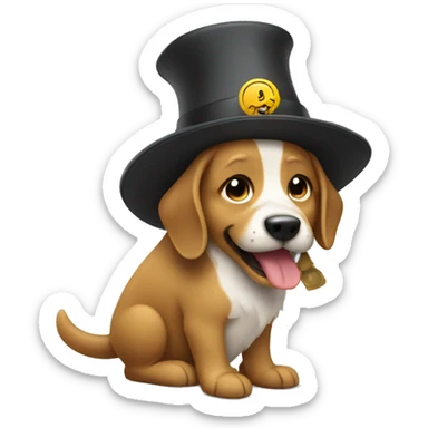 Dog taking off hat and bowing in thanks sticker