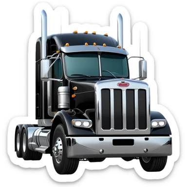 18 wheeler Peter belt facing me  sticker