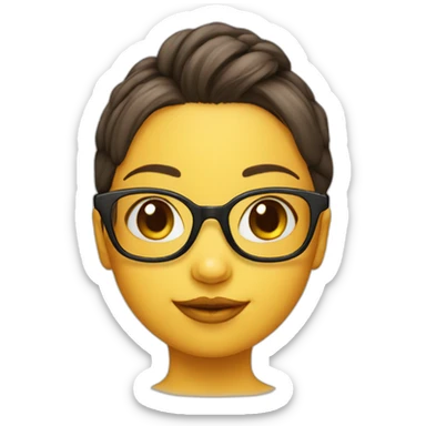 Cute girl duck glasses sticker