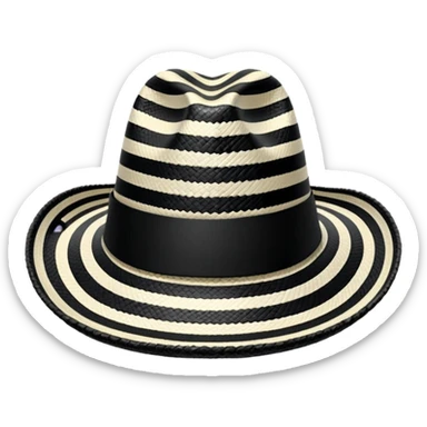 Sombrero Vueltiao con varias rallas negras sticker