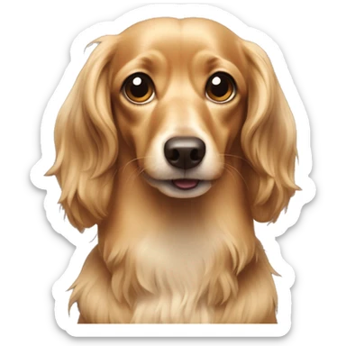 Long haired weenie dog sticker