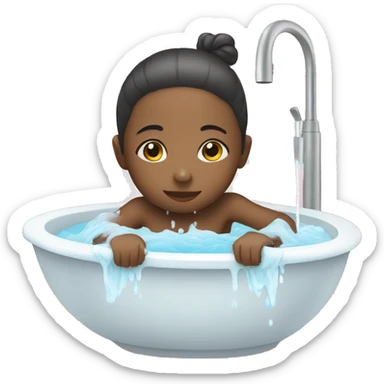 child washing face sticker