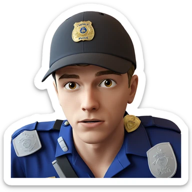 boy in police uniform sticker