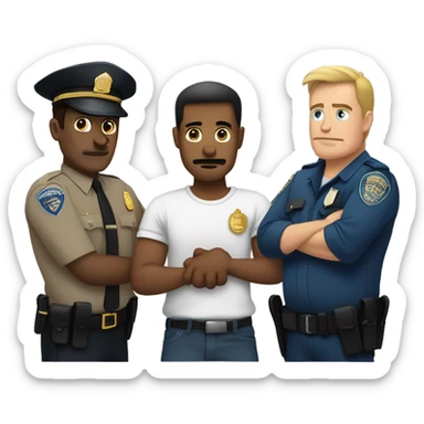 Guy getting handcuffed  sticker