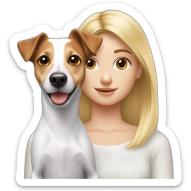 Jack Russell With girl blond sticker