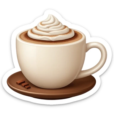 Cappuccino with frothy milk and a sprinkle of cocoa on top sticker