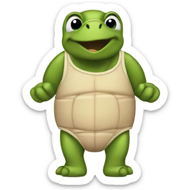 Turtle wearing underwear sticker