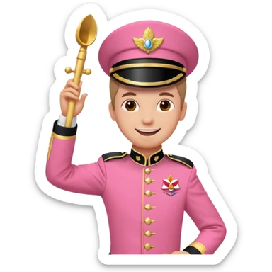 Parade Marchers, drum major, pink uniform sticker