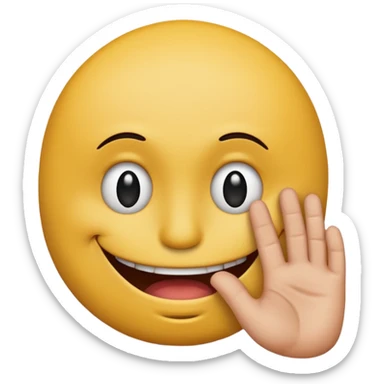 A smiley with a anoyed mouth and a hand is covering half its head and his upper face is shadowed sticker