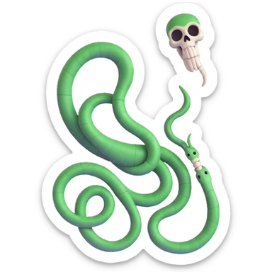 skeleton snake sticker