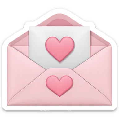light pink cute envelope with letter, variation 4 sticker