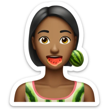 Woman with two watermelons  sticker