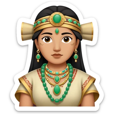 Toltec person with traditional clothing and jade jewelry sticker