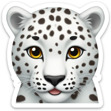 white leopard  sticker