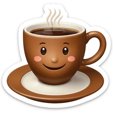a cute cup of coffee with a smile, without the plate sticker