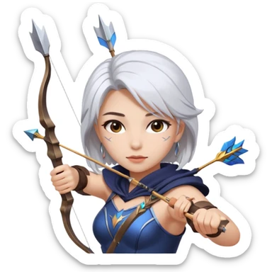 Mobile  legends  girl in icon shooting an arrow  hair white sticker