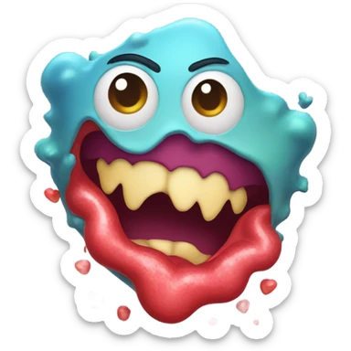 Heart eyes puking sticker