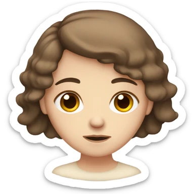  Very sad white girl with brown hair  sticker