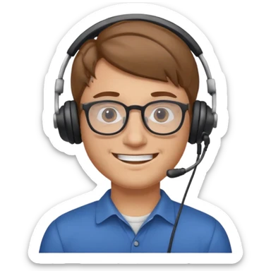 guy with light brown hair fair skin round and broad shoulders, at work IT GUY sticker