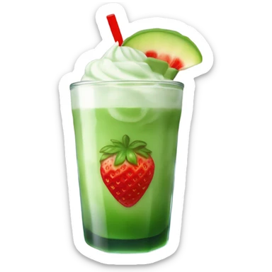 iced matcha latte strawberry  sticker