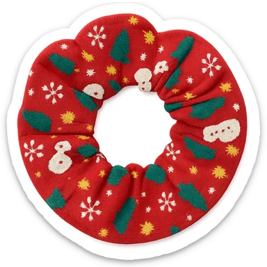 Christmas scrunchie remove background sticker