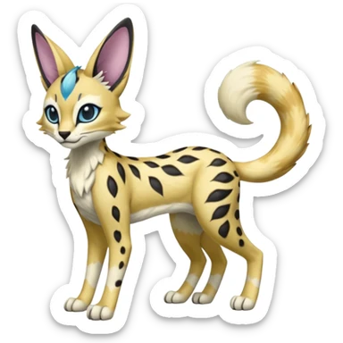 Meloetta-Sergal-Serval-Cresselia-Palkia-Stitch-Fakémon-creature-hybrid sticker
