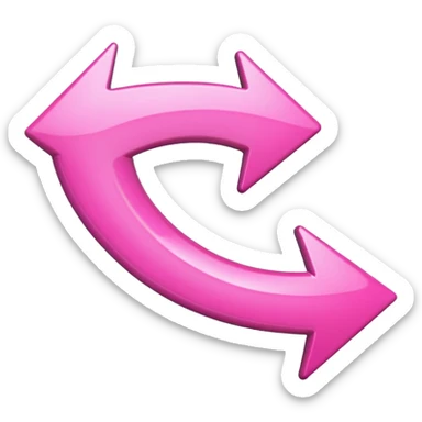 Pink curved arrow sticker