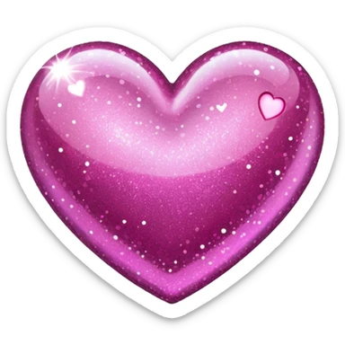 Glitter heart sticker