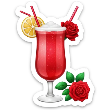 Glittery with roses red mocktail sticker