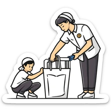 person volunteering, doing a good deed for community sticker