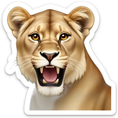 Red lioness sticker