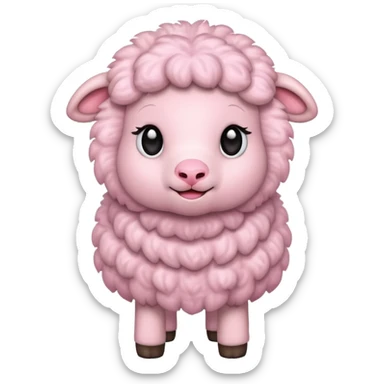 cute fluffy pink lamb sticker