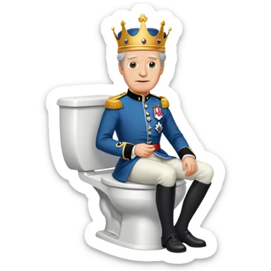 king charles the 3rd on the toilet sticker