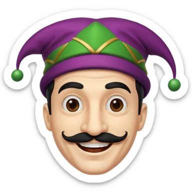 Fool with moustache sticker