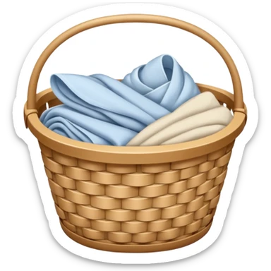 A basket of light beige color laundry sticker