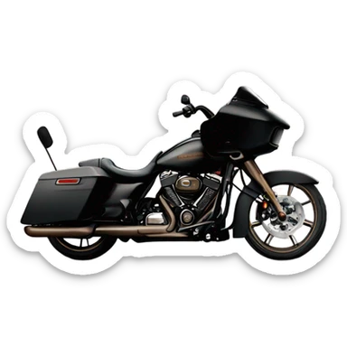 Black Harley Road glide with bronze wheels sticker