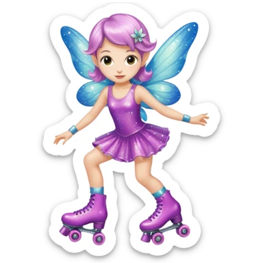 fairy on roller skates sticker
