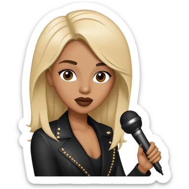 Pop star singer with microphone sticker