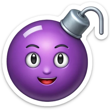 emoji de bomba con chispa morada sticker