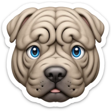 Grey shar pei blue eyes sticker