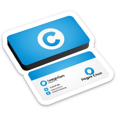 business card with a logo symbol sticker