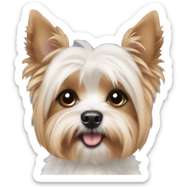yorkie and bichon mix with long ears  sticker