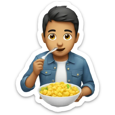 niño comiendo un platana sudando sticker